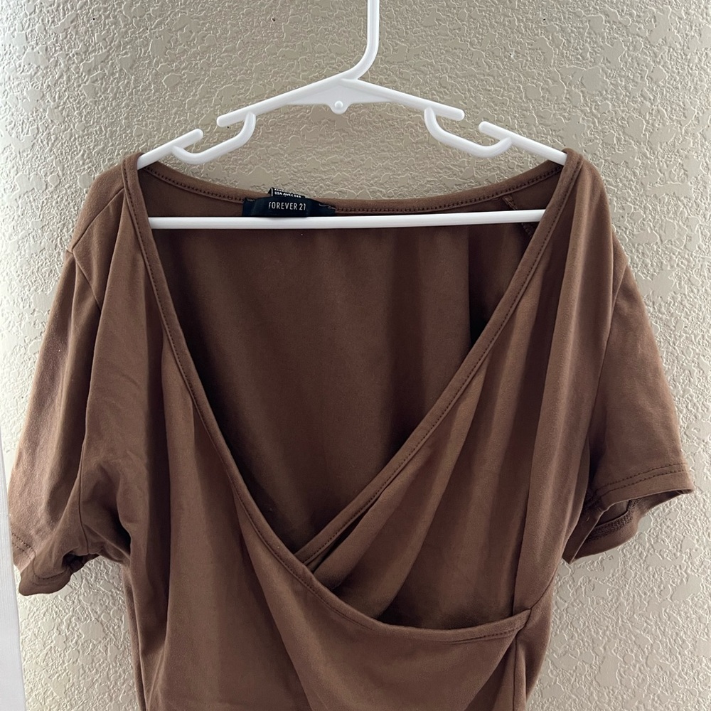 Forever 21 Brown Wrap Top